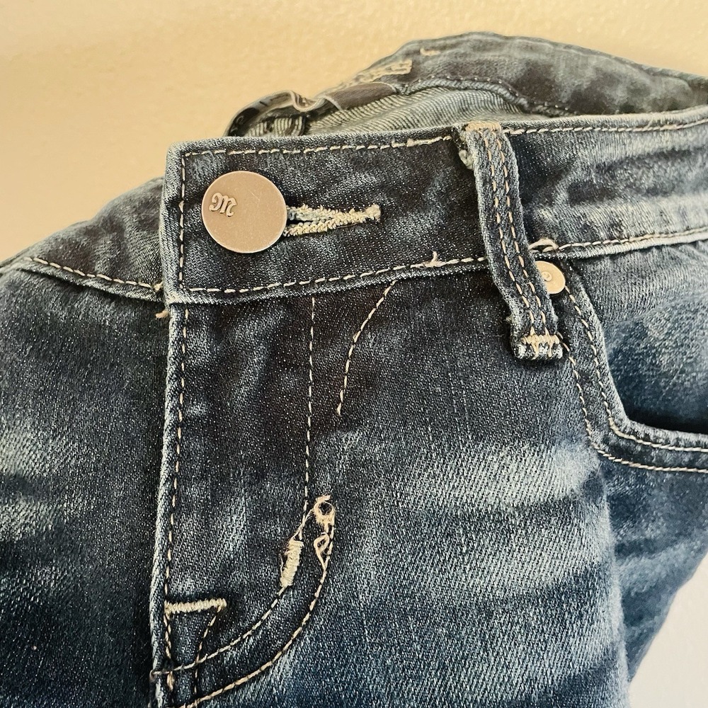 EUC Miss Me Nicole 5 Pocket‎ Low Rise Skinny Jeans Dark Wash Whiskered 25x30 - Picture 9 of 9